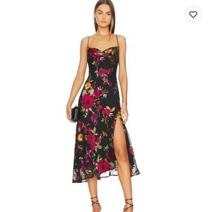 ASTR the label Gaia Dress - Black and Floral - SMALL
